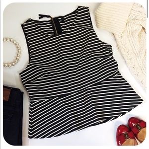J. Crew striped peplum sleeveless top - small